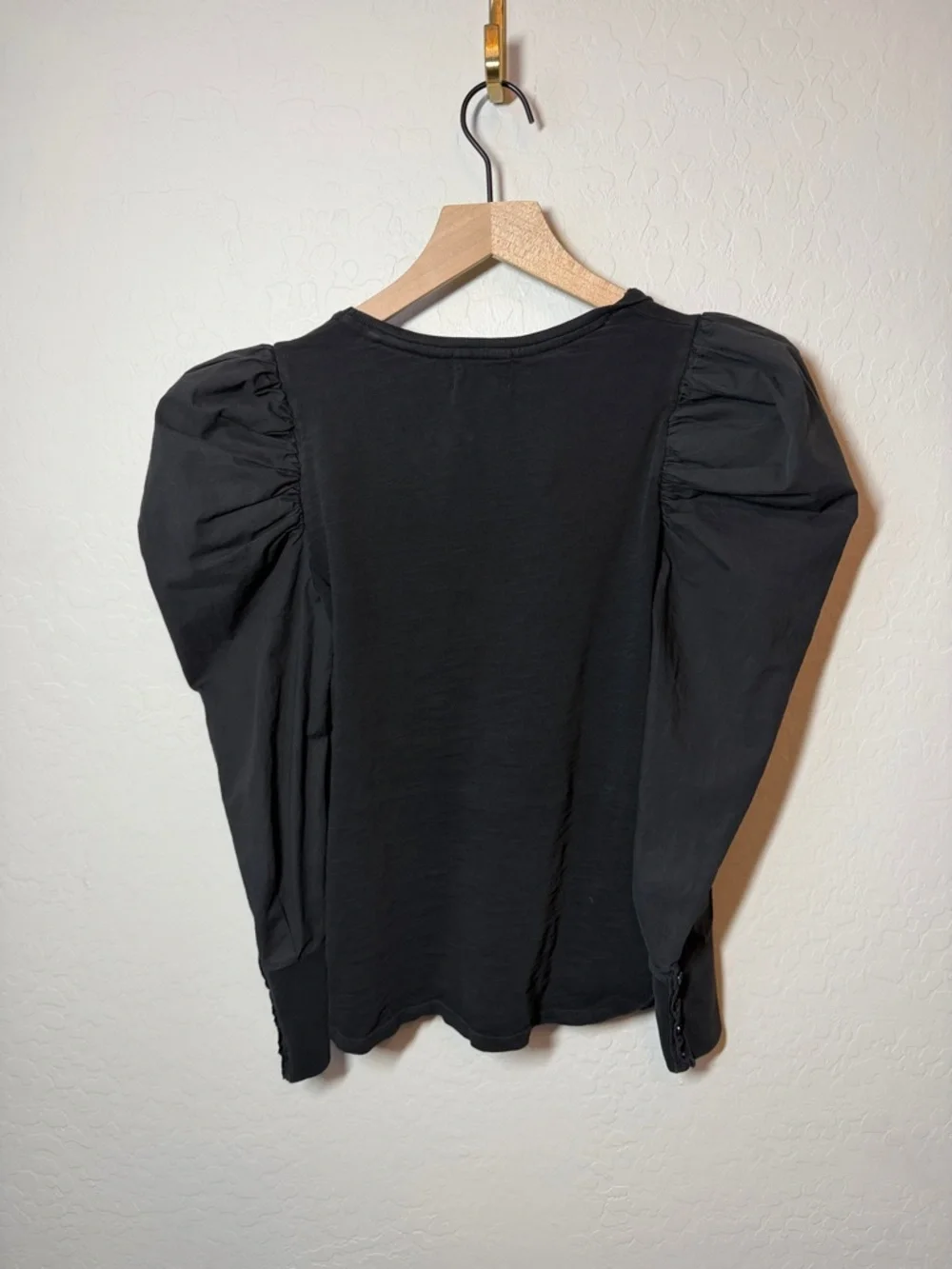 Nation LTD V Neck Jenna Puff Sleeve Cotton Blouse Size M - Picture 5 of 5